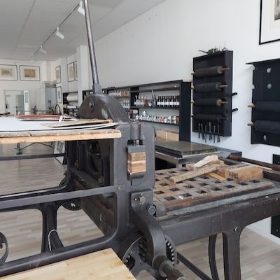 Eröffnung des Druckwerkes historische Druckkunst