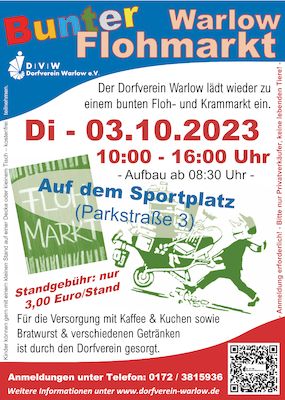 Flohmarkt - "Warlower Markttreiben!" 03.10.2023 (Dorfverein Warlow e.V.)