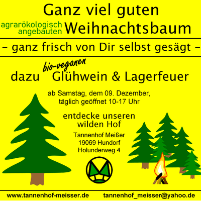 Weihnachtsbaum- und Schnittgrünverkauf
