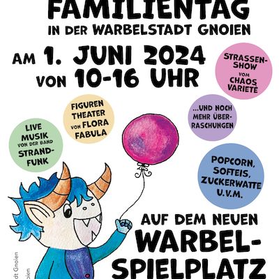 Warbelino präsentiert den Kinder- und Familientag in der Warbelstadt Gnoien 