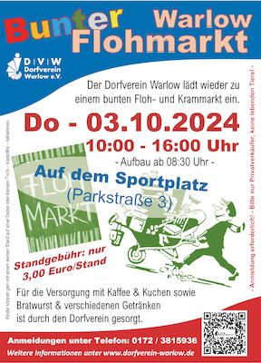 Flohmarkt - "Warlower Markttreiben!" 03.10.2024 (Dorfverein Warlow e.V.)