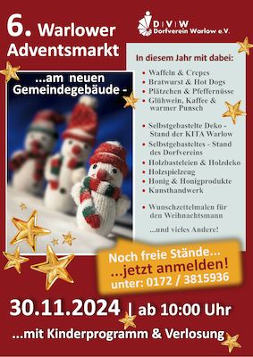 Adventsmarkt Warlow - 30.11.2024 (Dorfverein Warlow e.V.)
