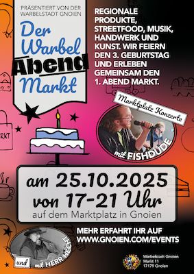 Der Warbel Abend Markt mit Marktplatz Konzert