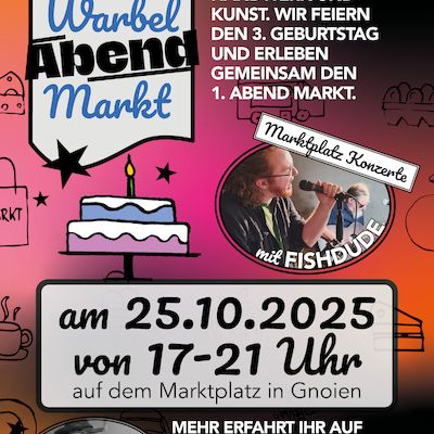 Der Warbel Abend Markt mit Marktplatz Konzert