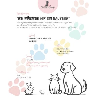 Impulsvortag "Ich wünsche mir ein Haustier"