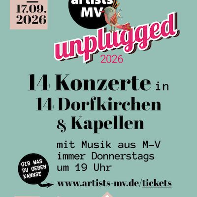 artists MV unplugged -  14 Konzerte in Dorfkirchen und Kapelle mit Musik aus M-V